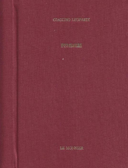 Opere. Pensieri - Giacomo Leopardi - copertina