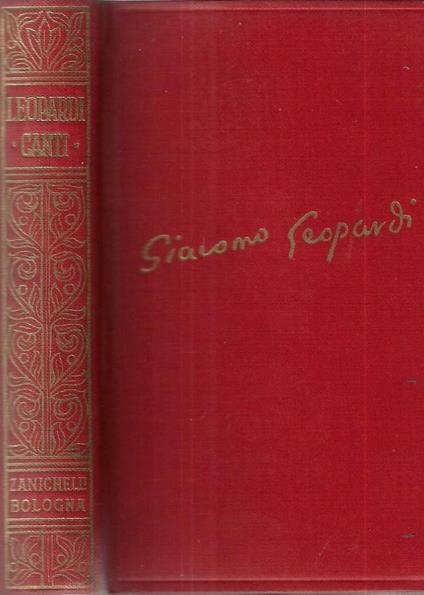 Canti - Giacomo Leopardi - copertina