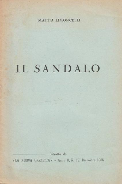 Il sandalo - Mattia Limoncelli - copertina