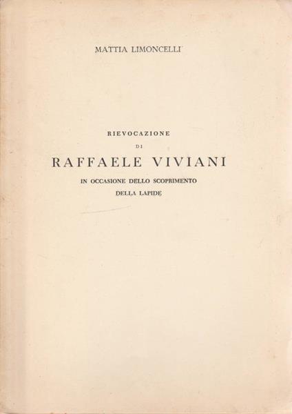 Rievocazione di Raffaele Viviani - Mattia Limoncelli - copertina