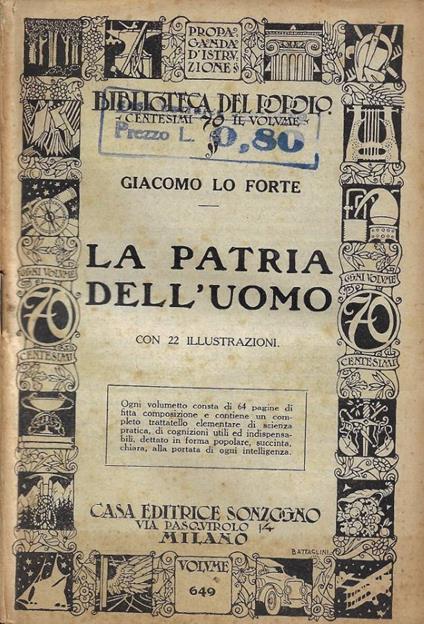 La patria dell'uomo - Giacomo Lo Forte - copertina