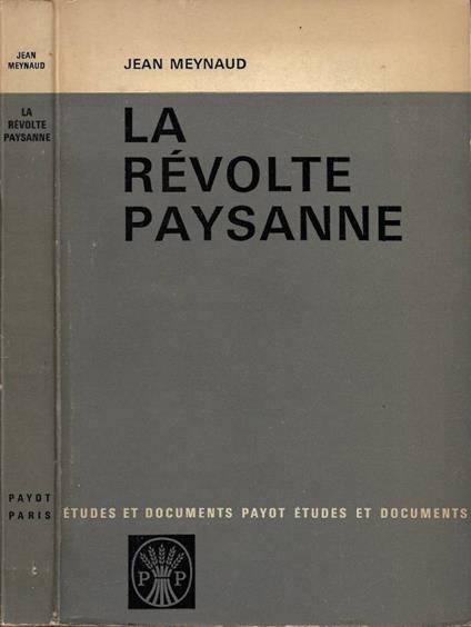 La Révolte Paysanne - Jean Meynaud - copertina