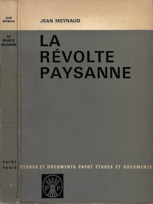 La Révolte Paysanne - Jean Meynaud - copertina