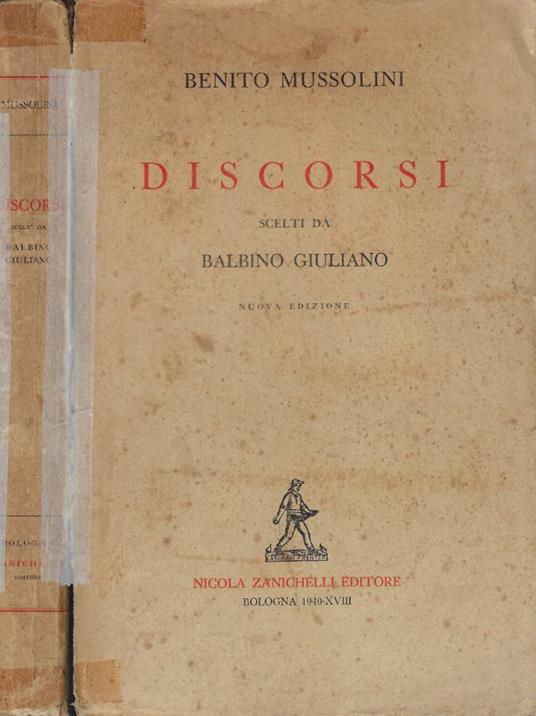 Discorsi - Benito Mussolini - copertina