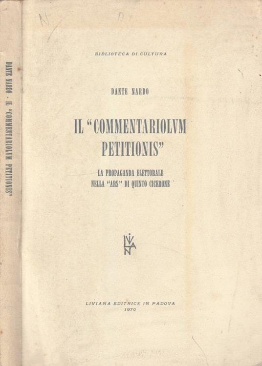 Il Commentariolum petitionis - Dante Nardo - copertina