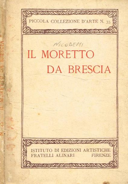 Il Moretto da Brescia - Giorgio Nicodemi - copertina