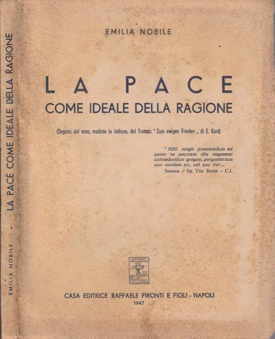 La pace come ideale della ragione - Emilia Nobile - copertina