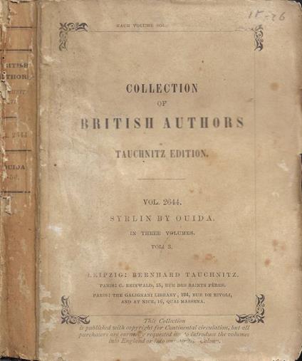 Syrlin (in three volumes). Vol. III - Ouida - copertina
