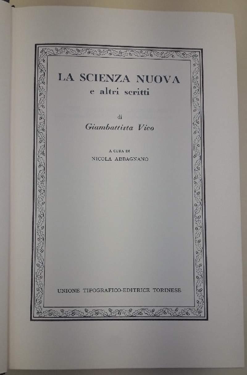 La Scienza Nuova E Altri Scritti(1976)