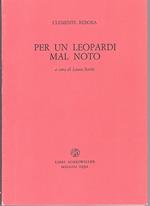 Per un Leopardi mal noto. A cura di Laura Basile