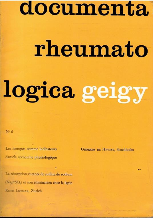 Documenta Rheumatologica Geigy N. 6 - copertina