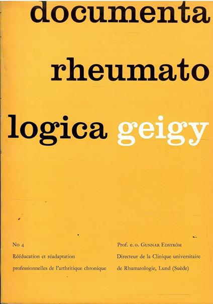 Documenta Rheumatologica Geigy N. 4 - copertina