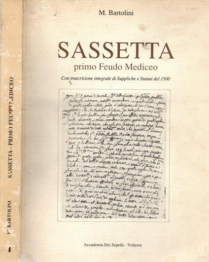 Sassetta. Primo Feudo Mediceo - Bartolini - copertina