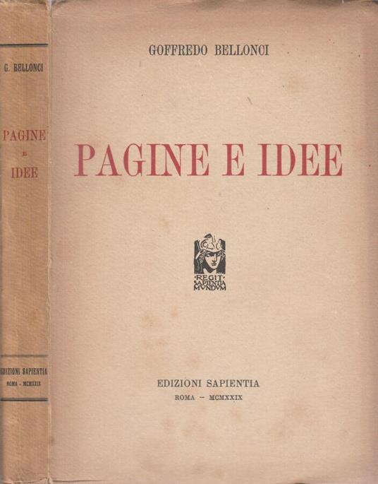 Pagine e idee - Goffredo Bellonci - copertina