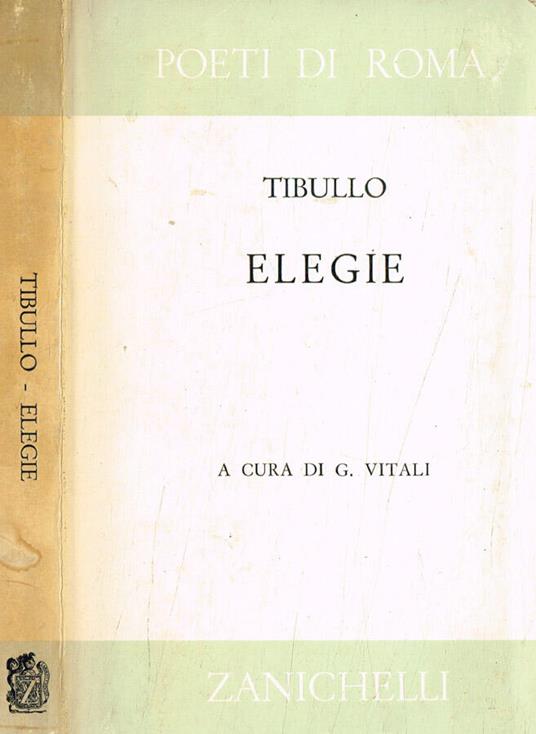 Elegie - Albio Tibullo - copertina