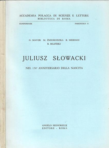 Juliusz Slowacki - copertina