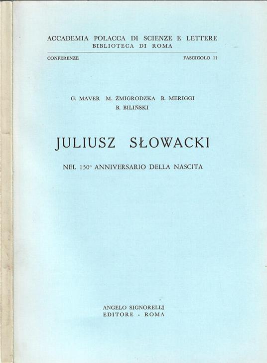 Juliusz Slowacki - copertina