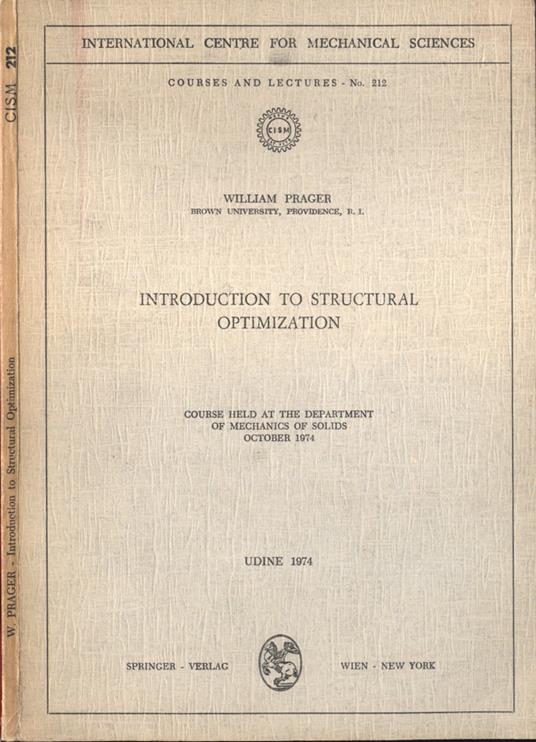 Introduction to structural optimization - copertina