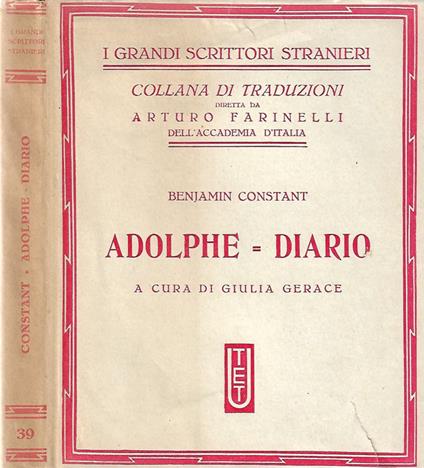 Adolphe = Diario - Benjamin Constant - copertina