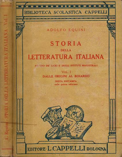 Storia della letteratura italiana. Vol. I - copertina