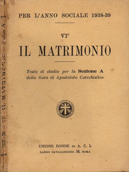 Il matrimonio. VI - copertina
