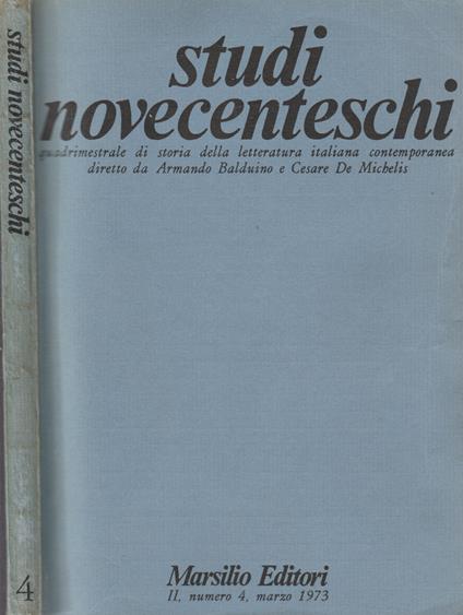 Studi novecenteschi vol II, num 4 marzo 1973 - copertina
