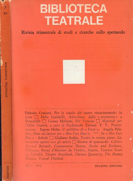 Biblioteca teatrale n 5 1972 - copertina