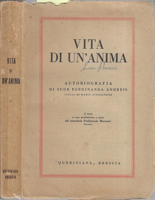 Vita di un'anima - copertina