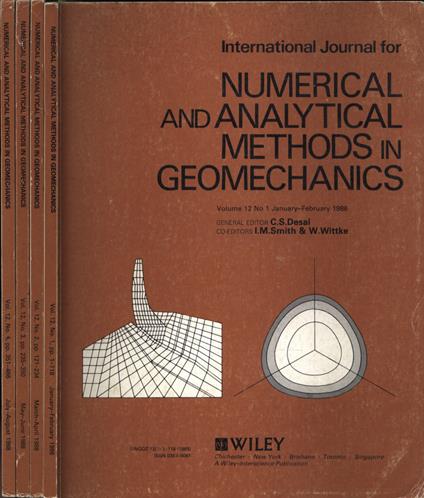 International journal for numerical and analytical methods in geomechanics Vol. 12 n. 1 - 2 - 3 - 4 - copertina