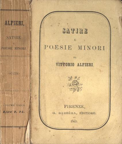 Satire e poesie minori - Vittorio Alfieri - copertina