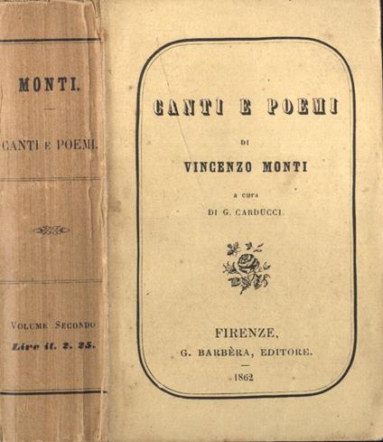Canti e poemi - Vincenzo Monti - copertina
