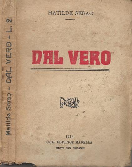 Dal vero - Matilde Serao - copertina