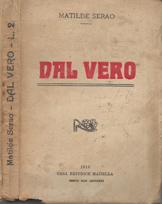 Dal vero - Matilde Serao - copertina