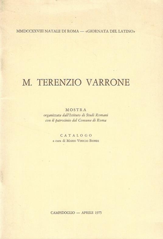 M. Terenzio Varrone - copertina
