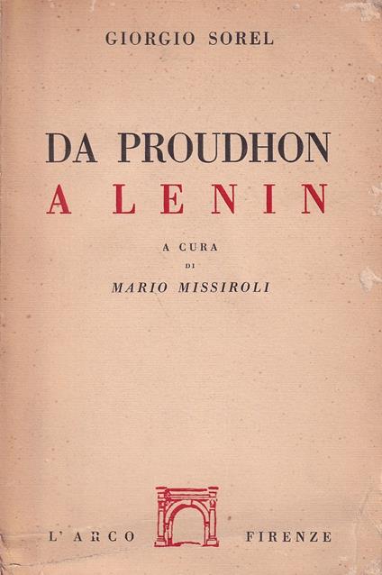 Da Proudhon a Lenin - Giorgio Sorel - copertina