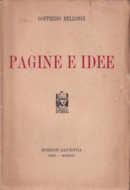 Pagine e idee - Goffredo Bellonci - copertina