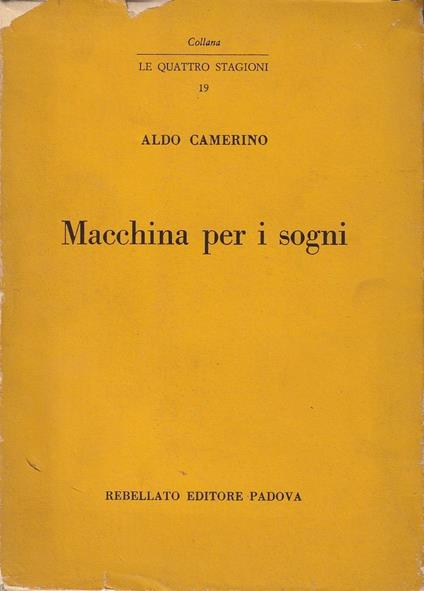 Macchina per i sogni - Aldo Camerino - copertina