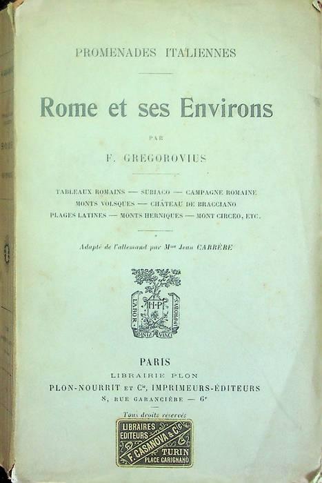 Rome et ses environs - Ferdinand Gregorovius - copertina