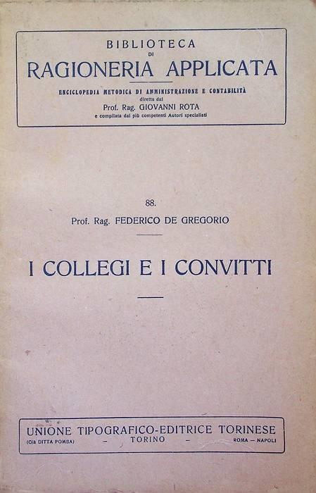 I collegi e i convitti - Enrico De Gregorio - copertina