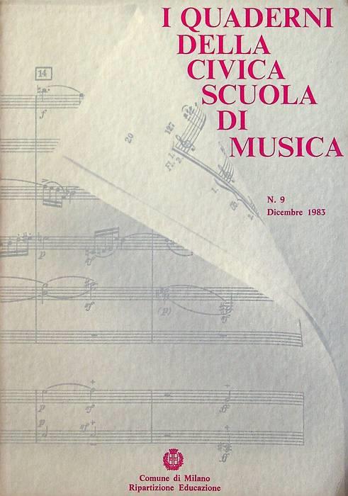 Quaderni della Civica Scuola di Musica: N.9 - dicembre 1983, - copertina
