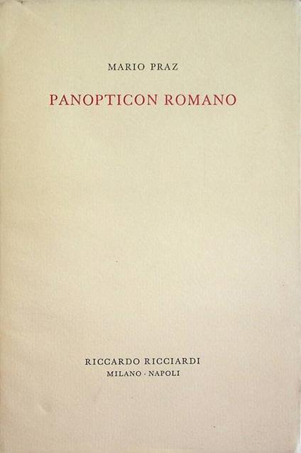 Panopticon romano - Mario Praz - copertina