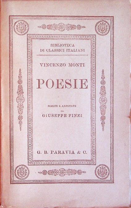 Poesie - Vincenzo Monti - copertina