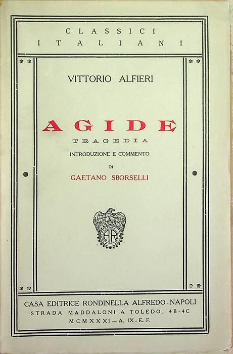 Agide: tragedia - Vittorio Alfieri - copertina