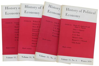 HISTORY OF POLITICAL ECONOMY. Volume 11, 1979. Complete Year: 4 issues - copertina