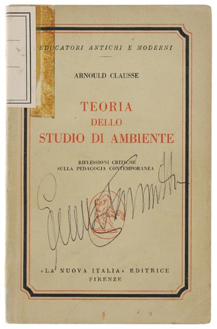 TEORIA DELLO STUDIO DI AMBIENTE. Riflessioni critiche sulla pedagogia contemporanea - copertina