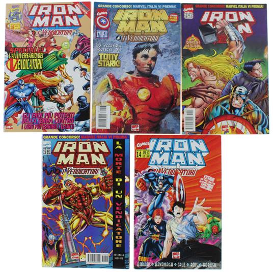 IRON MAN - I VENDICATORI. Play Press 1997 # 14, 15, 16, 17, 18 (5 numeri, freschissimi) - Marvel Comics Italia, - 1997 - copertina