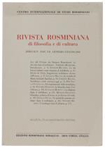 RIVISTA ROSMINIANA DI FILOSOFIA E DI CULTURA. Fasc. I-II/2001. Atti del Primo Corso dei 