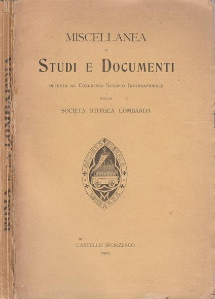 Miscellanea di studi e documenti - copertina