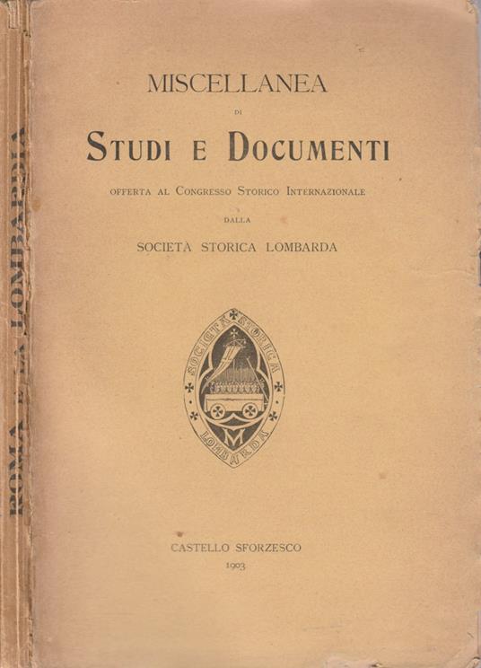 Miscellanea di studi e documenti - copertina