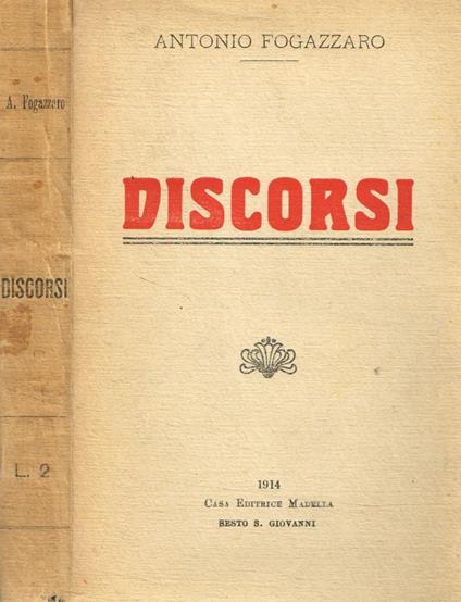 Discorsi - Antonio Fogazzaro - copertina